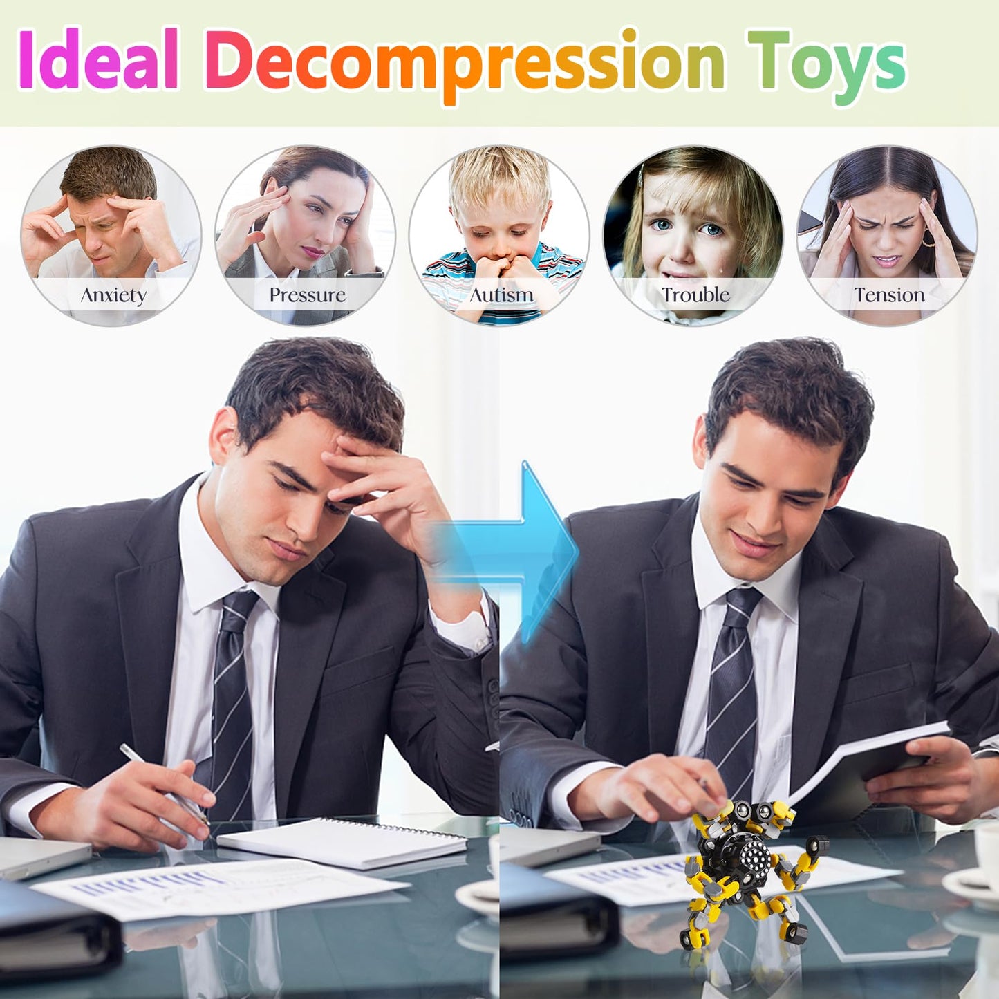 Transformable Fidget Spinners Set