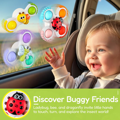3PCS Pop Suction Cup Spinner Rotatory Toys