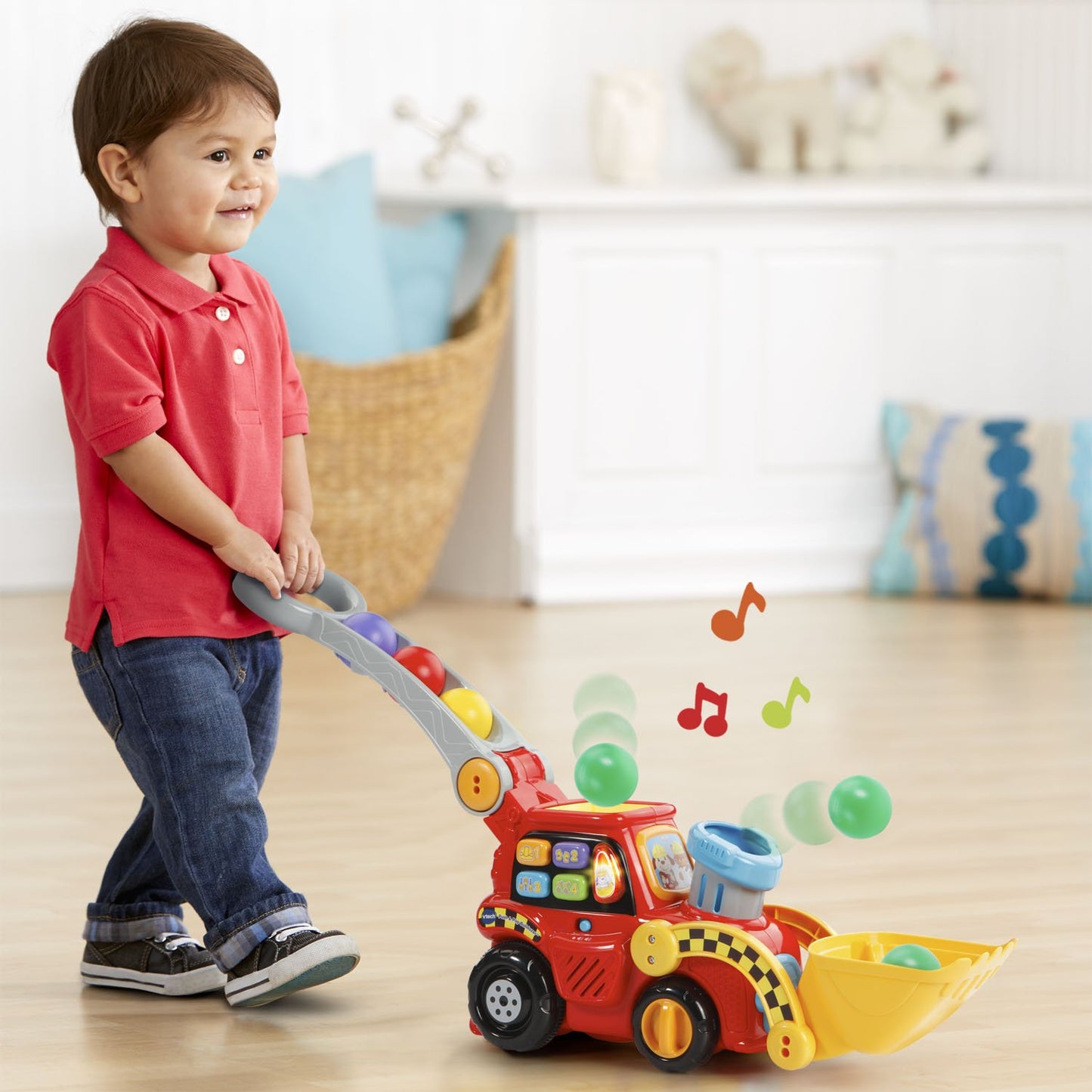 VTech Pop-a-Balls Push and Pop Bulldozer, Yellow