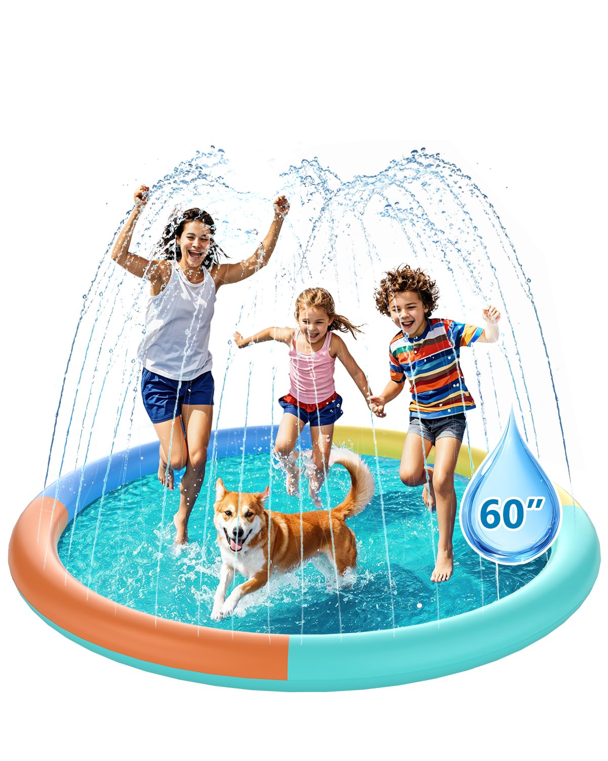 Non-Slip Splash Pad 67" Extra Large Sprinkler for Kids