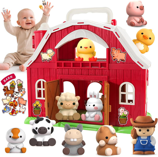 SpringFlower Toddler Farm Playset – Educational & Pretend Play for 1-3 Year Olds