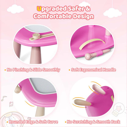 Kikidex Magnetic Drawing Board, Toddler Girl Toys for 1-2 Year Old, Doodle Board Pad Learning and Educational Toys for 1 2 3 Year Old Baby Kids Birthday Gift(Soft Pink)