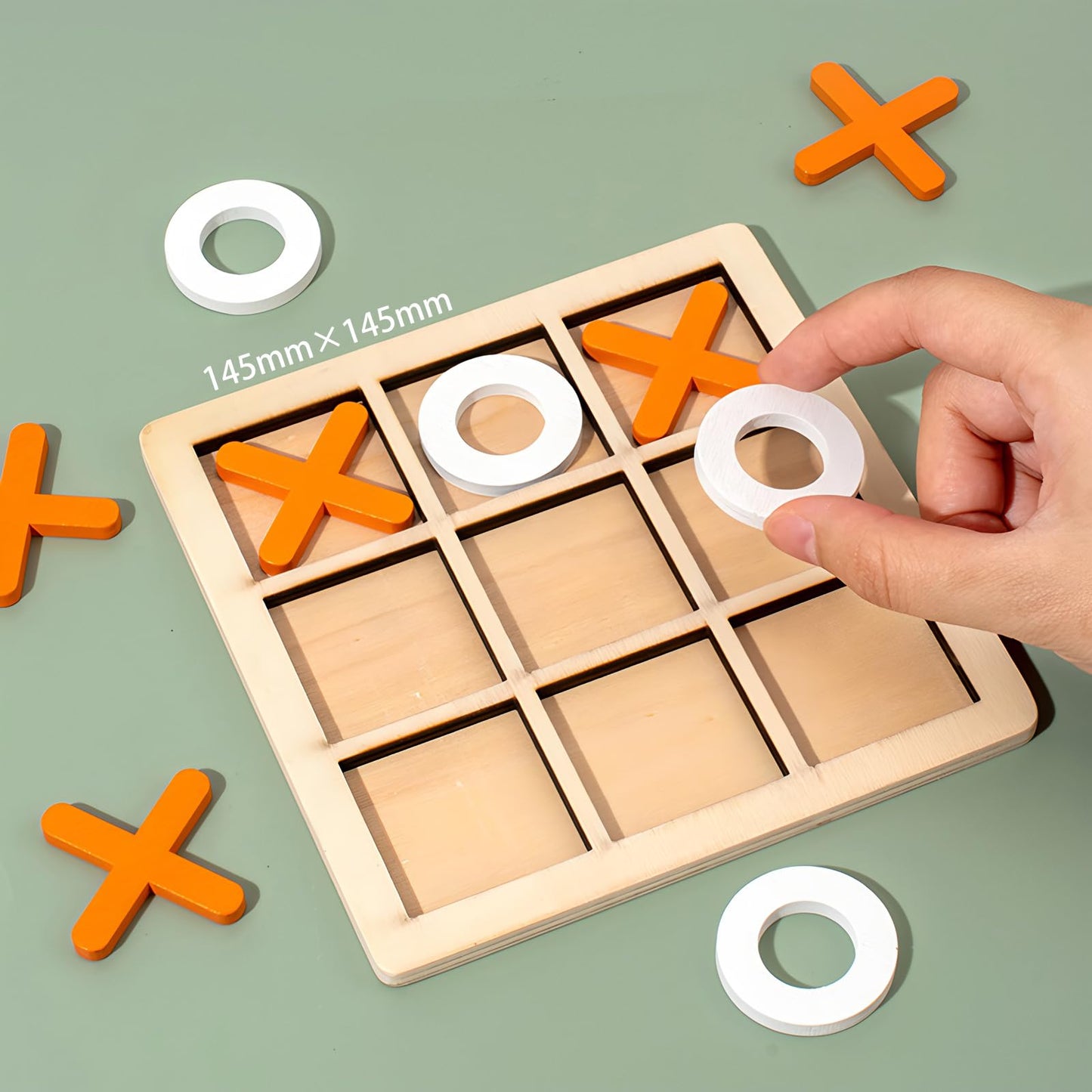 4 Pack Wooden Blocks Puzzles, Russian Blocks, Hexagon Puzzles, Tangrams Puzzles, Board Tic Tac Toe Game, Brain Teasers Toy Logic Game, Montessori STEM Educational Toys Present for Kids and Adults