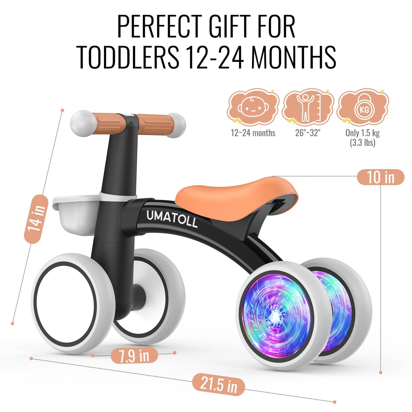 Colorful Lighting Baby Balance Bike Toys