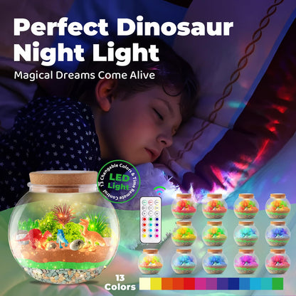 Unicorn Light-Up Terrarium Kit for Kids - LED Night Light Birthday Gift for Girls Ages 4 5 6 7 8-12 Year Old - Unicorn Toys for Girls - DIY Arts and Crafts Kit for Kids