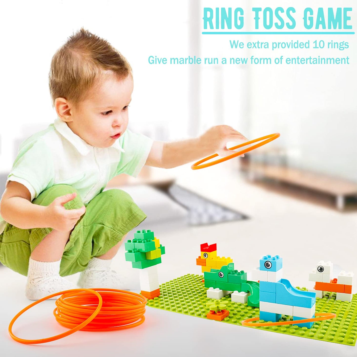 2-in-1 Kids Toys - Marble Run Building Blocks