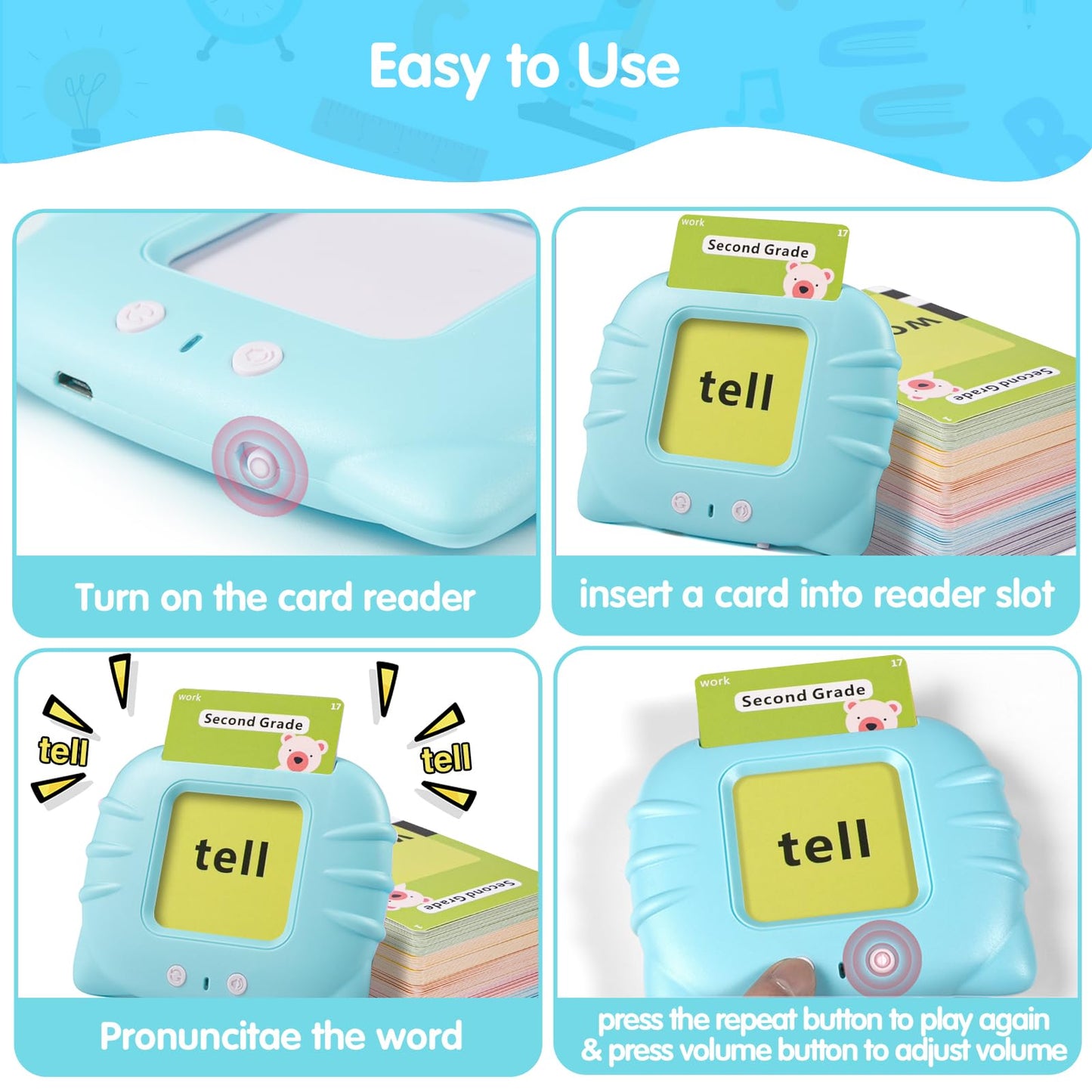 Toddler Toys Sight Words Talking Flash Cards for Ages 2 3 4 Boys and Girls, Autism Sensory Toy for Autistic Children, Learning Educational Montessori Speech Therapy Toys 224 Sight Words