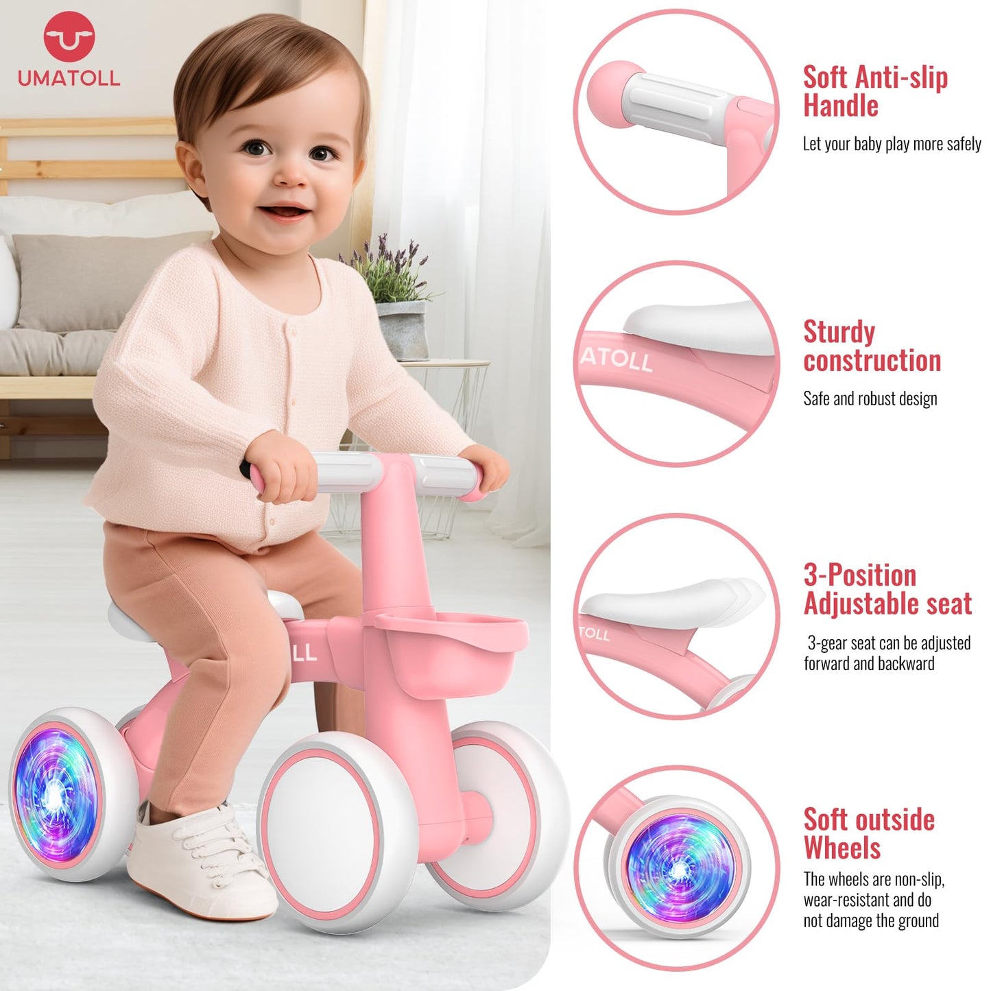 Colorful Lighting Baby Balance Bike Toys