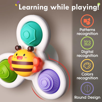 3PCS Pop Suction Cup Spinner Rotatory Toys
