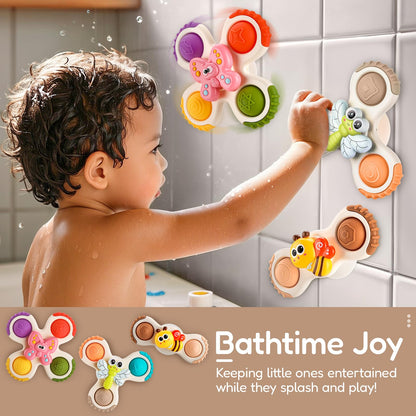 3PCS Pop Suction Cup Spinner Rotatory Toys