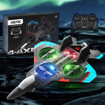 4DRC V32 Foam Remote Control Airplanes RC Planes for Kids Adults 8-16, RC Airplane Fighter Jet with Light, 360° Flip Fighter Jet Toys, Stunt Roll, Airplane Toy Gifts for Kids Boys