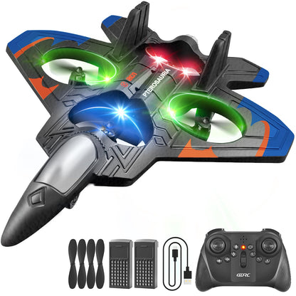 4DRC V32 Foam Remote Control Airplanes RC Planes for Kids Adults 8-16, RC Airplane Fighter Jet with Light, 360° Flip Fighter Jet Toys, Stunt Roll, Airplane Toy Gifts for Kids Boys