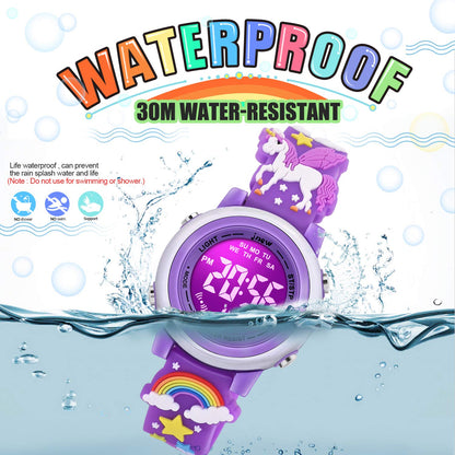 3D Cartoon Waterproof Watches for Girls