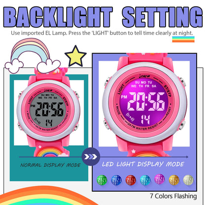 3D Cartoon Waterproof Watches for Girls