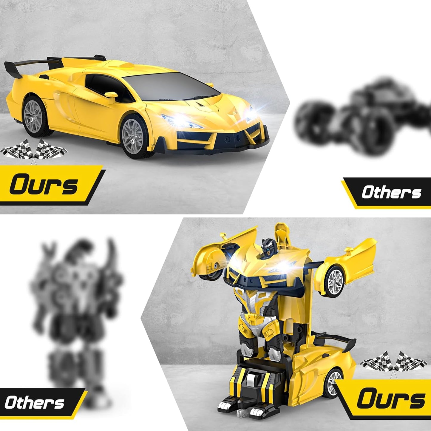 Transform Robot RC Cars with Cool LED Headlights