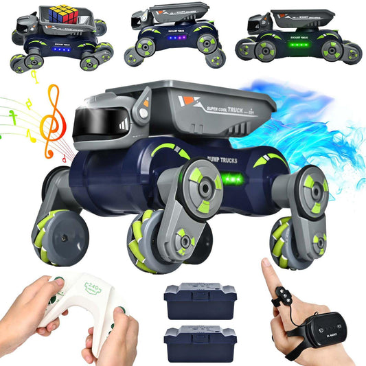 Robot Dog Toys for Boys Girls, Remote Control Car for Kids Ages 5-7, Rechargeable RC Car Stunt Kids Toy with Light Music Gesture Sensing RC Trucks Robot Toys for 8-12 Boys Girls Birthday Gift Orange