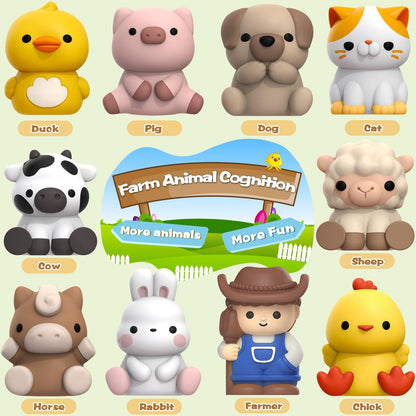 Learning Toys for 1,2,3 Year Old Toddlers, 20Pcs Safari Animals Toys Montessori Counting, Matching & Sorting Fine Motor Games, Christmas Birthday Easter Gift for Baby Boys Girls Age 12-18 Months