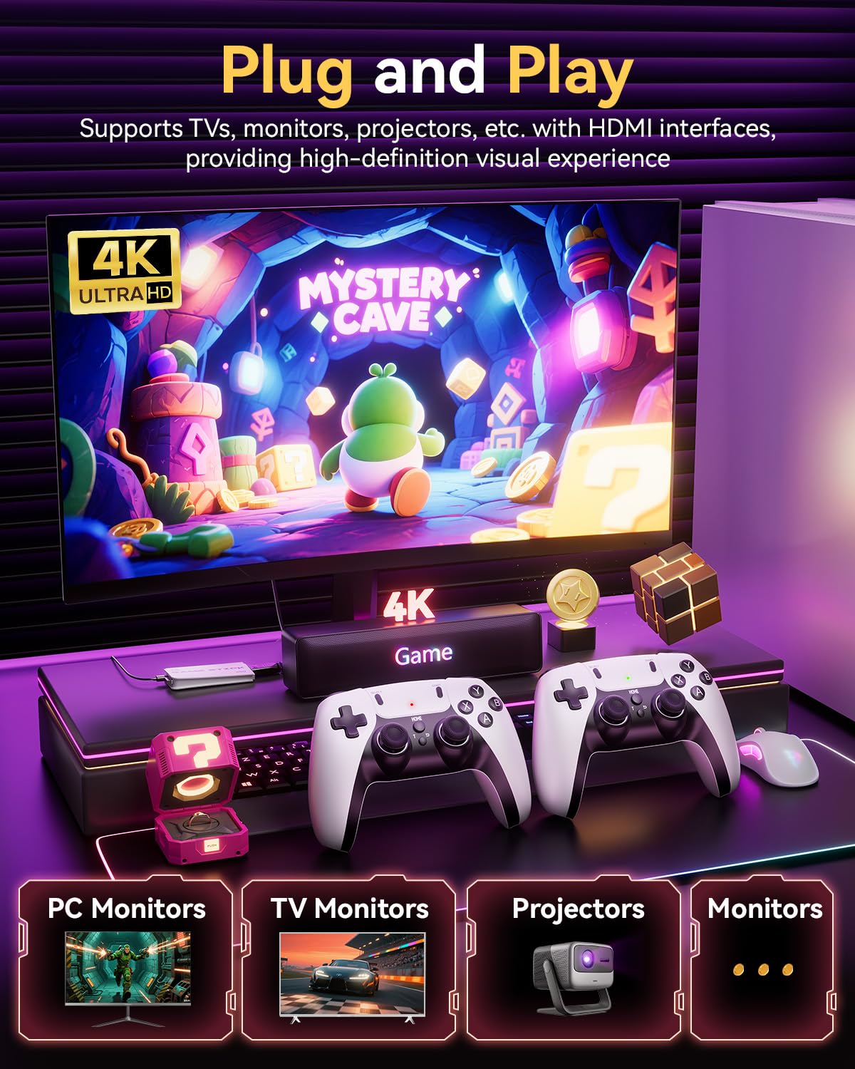 2025 Upgraded Retro Gaming Console Stick