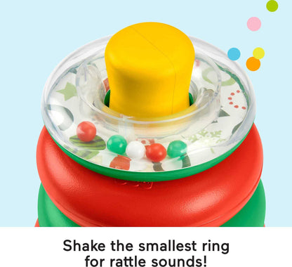 Fisher-Price Infant Toy Set, Baby’s First Blocks (10 Shapes) and Rock-a-Stack Ring Stacking Activity for Ages 6+ Months (Amazon Exclusive)