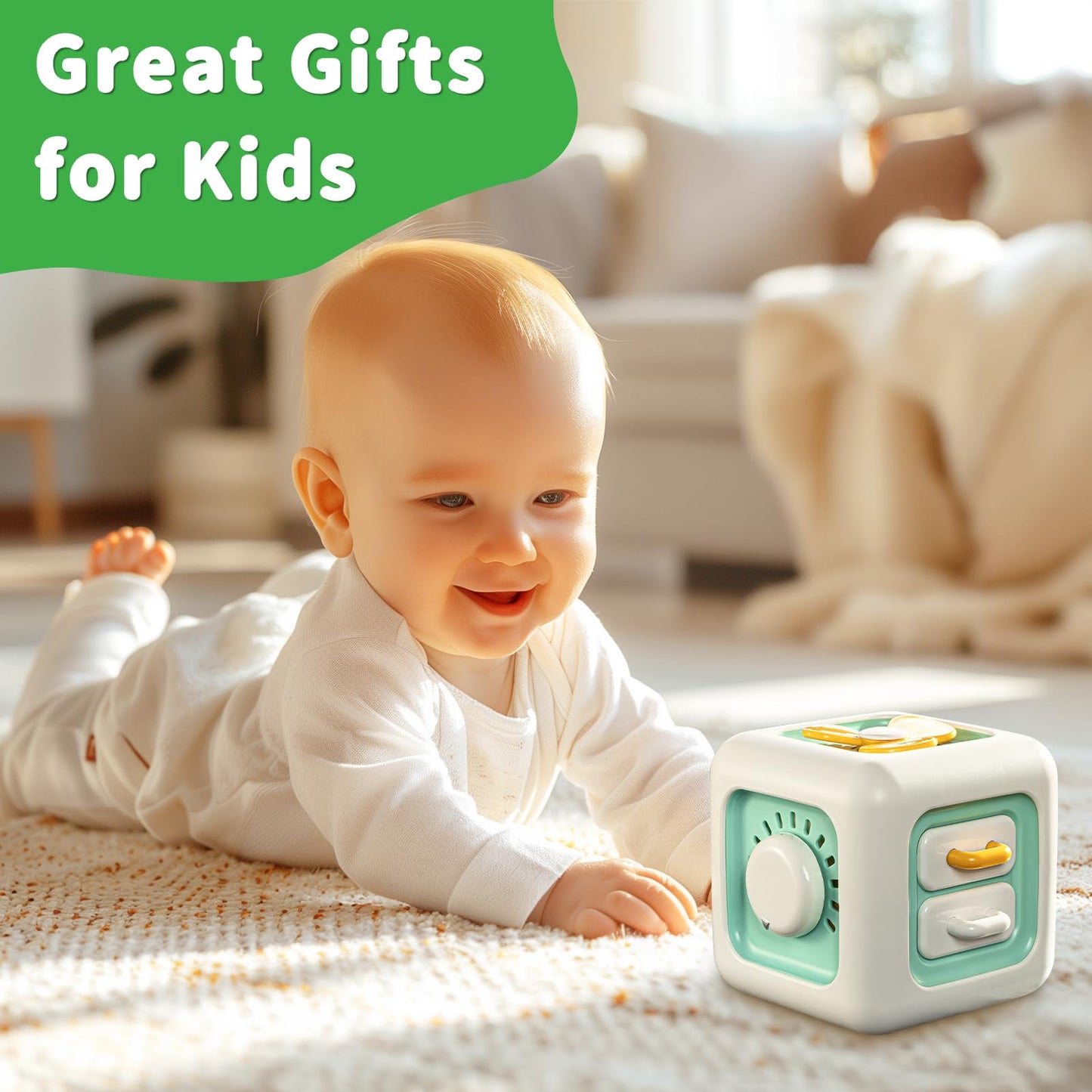 Busy Cube Toys for 1 Year Old Girl Gifts, Montessori for Baby Girl, Travel Sensory Toys for Toddlers 1-3, Learning Fine Motor Skills| 1st Birthday Girl Gifts 12 Months +