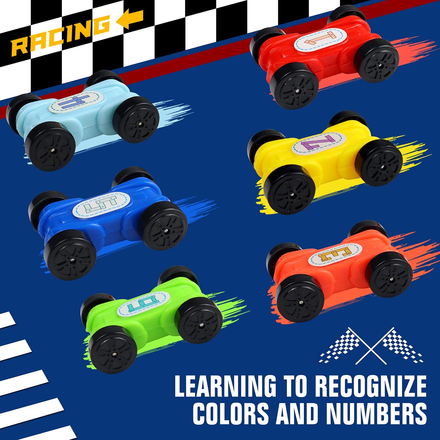 Car Ramp Toys with 6 Cars & Race Tracks