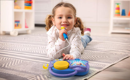 eKids Ms Rachel Karaoke Microphone with Boombox for Fans of Toddler Toys, Kids Karaoke Machine with Built in Music