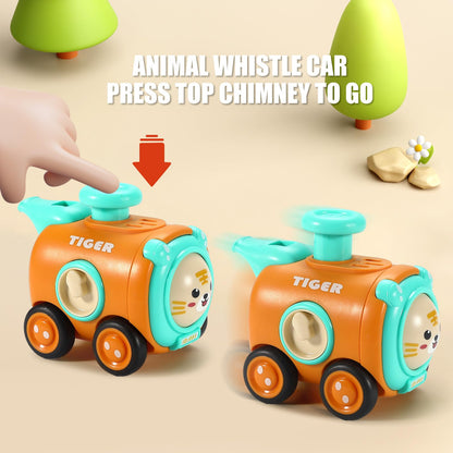 Colorful Animal Whistle Cars – Press & Go Toddler Toys for 1-3 Year Olds, Bright Colors, Perfect Gift**