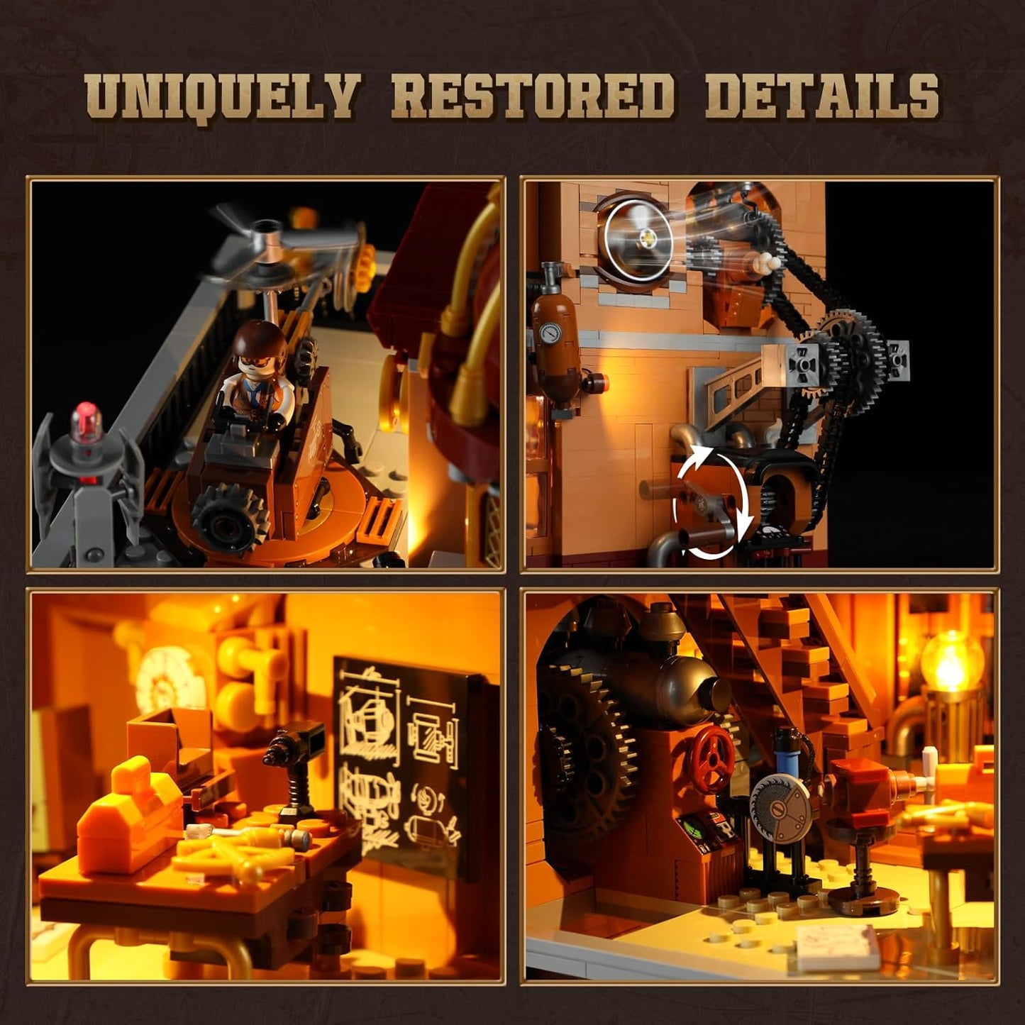 Steampunk Flying Club Lighting Building-Bricks Set