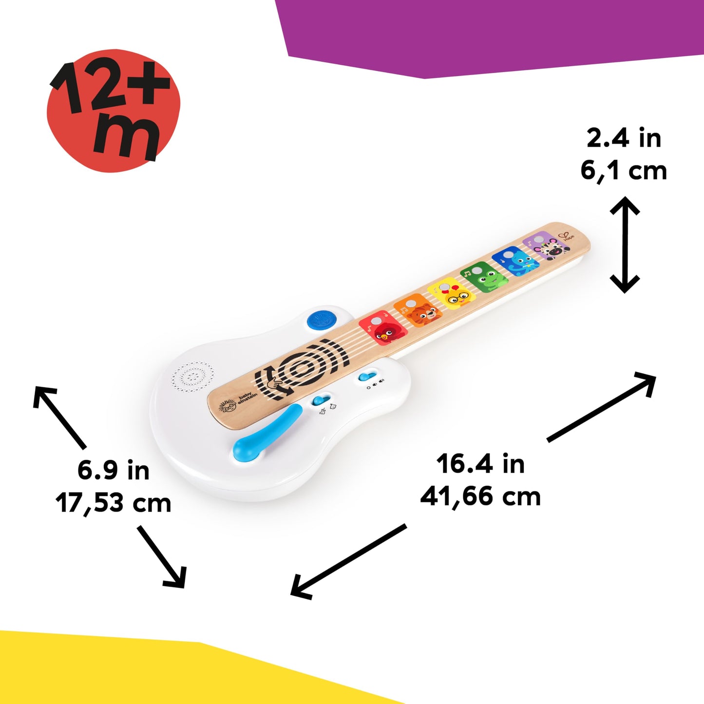 Baby Einstein and Hape Magic Touch Wooden Toy Piano, Montessori Musical Learning Toy for Babies and Toddlers 6mo+