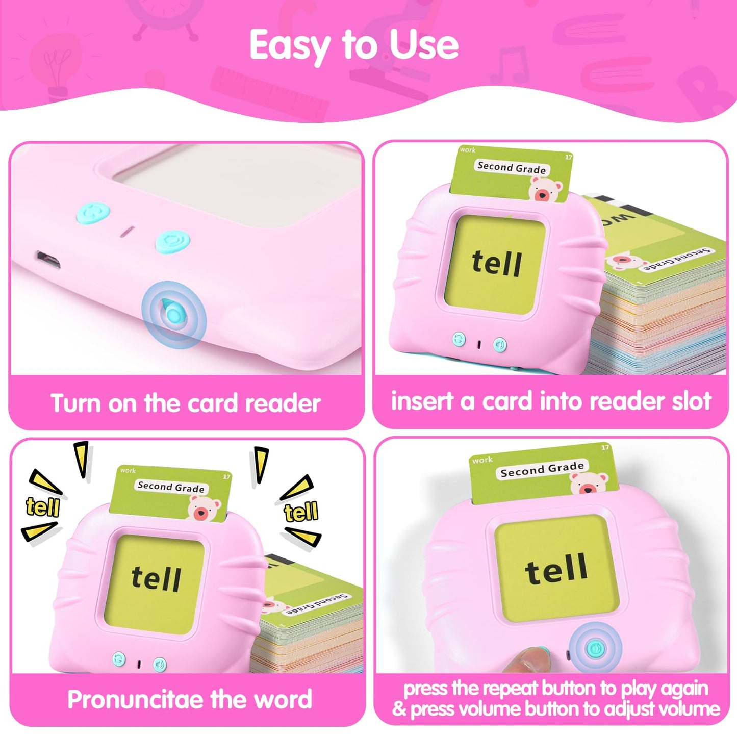 Toddler Toys Sight Words Talking Flash Cards for Ages 2 3 4 Boys and Girls, Autism Sensory Toy for Autistic Children, Learning Educational Montessori Speech Therapy Toys 224 Sight Words