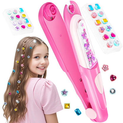 Hair Gem Stamper Kit, Bling Hair Jewels for Girls Toys, Hair Styling Tool with Reusable Shining Diamonds, Birthday Gifts Toys for Girls