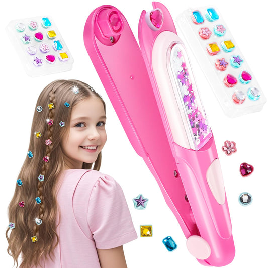 Hair Gem Stamper Kit, Bling Hair Jewels for Girls Toys, Hair Styling Tool with Reusable Shining Diamonds, Birthday Gifts Toys for Girls