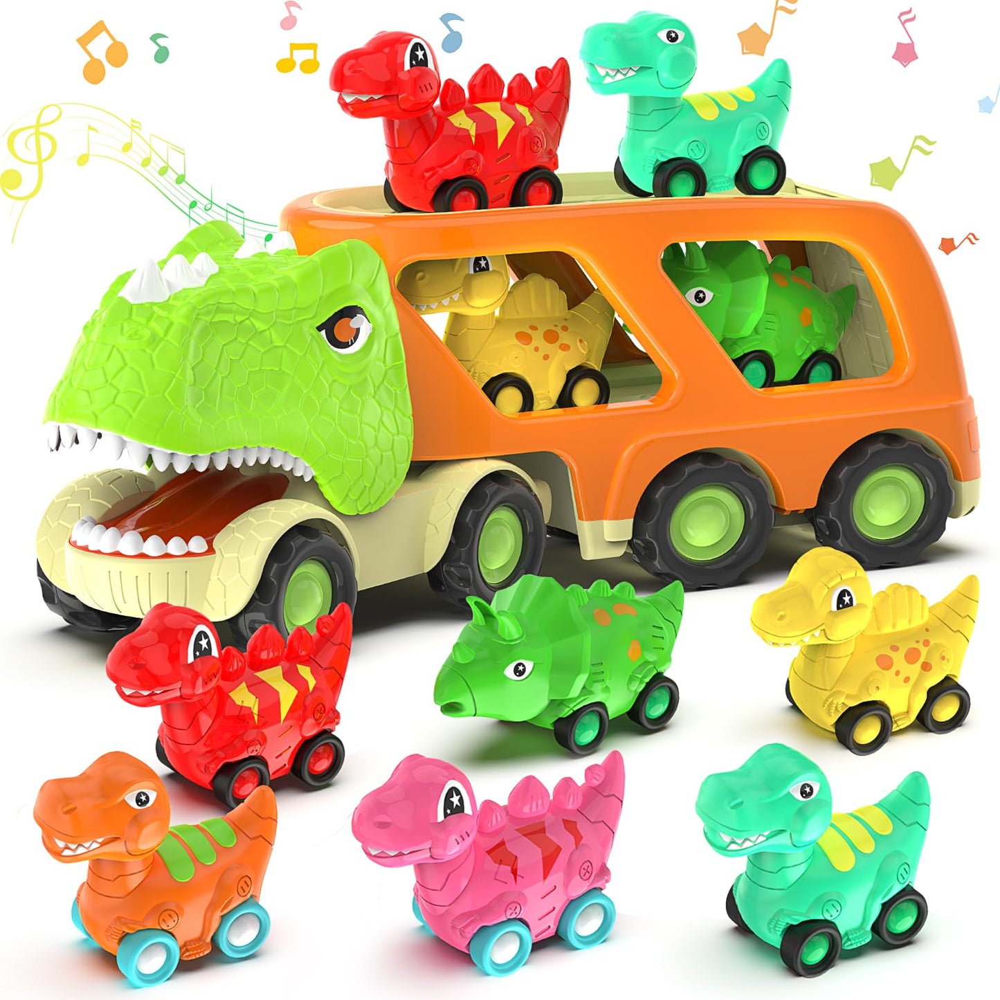 Dinosaur Friction Power Carrier Truck Toy