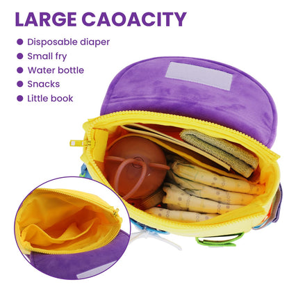 Busy Board - Toddler Backpack with Buckles and Learning Activity Toys - Develop Fine Motor Skills and Basic Life Skills - Learn to Tie Shoes - Children's Travel Toy