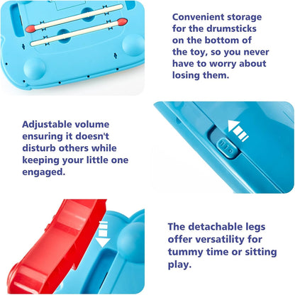Baby Musical Toys, 3 in 1 Piano Keyboard Xylophone Drum Set for 1 Year Old Girls Toys, Learning Toys for Toddlers 1-3, Baby Piano 18 Months - 1 2 3 4 Year Old Girl Toys Birthday Gift
