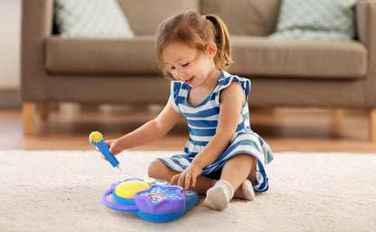 eKids Ms Rachel Karaoke Microphone with Boombox for Fans of Toddler Toys, Kids Karaoke Machine with Built in Music
