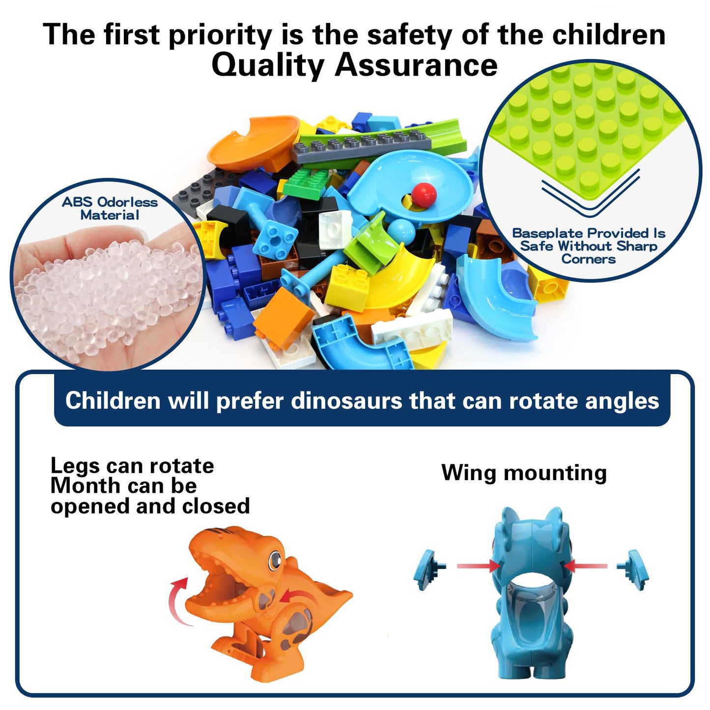 2-in-1 Kids Toys - Marble Run Building Blocks