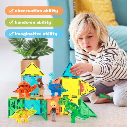 102PCS Ice Castle Magnetic Tiles, 3D Building Blocks STEM Educational Kids Toys for Pretend Play, 3 4 5 6 7 8 Year Old Birthday Gifts for Boys and Girls, Preschool Learning Toys for Birthday