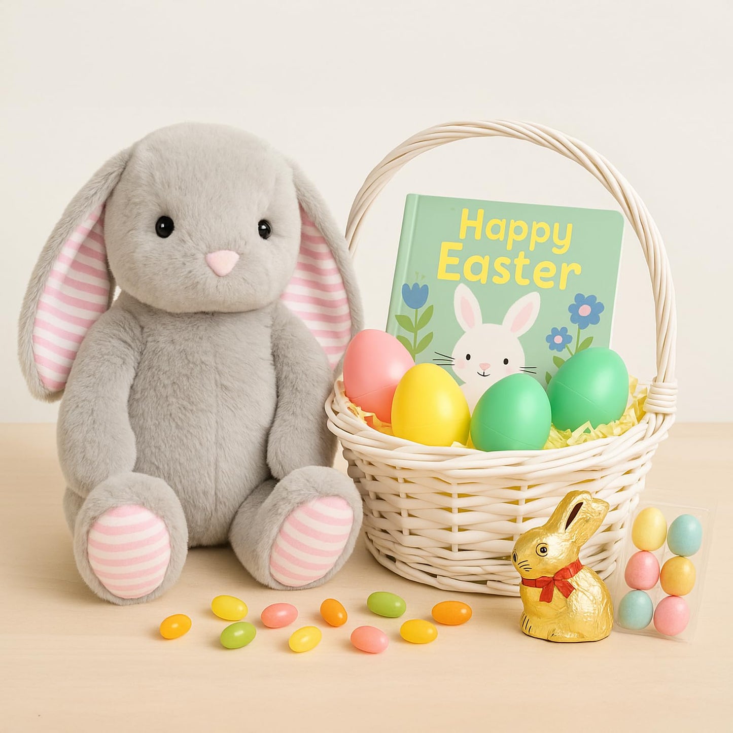Beige Cream Bunny Rabbit Stuffed Animals Plush Toys for Kids Girls Boys Baby Birthday Bedtime Gift,17.7 inches