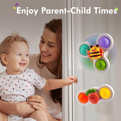 3PCS Pop Suction Cup Spinner Rotatory Toys
