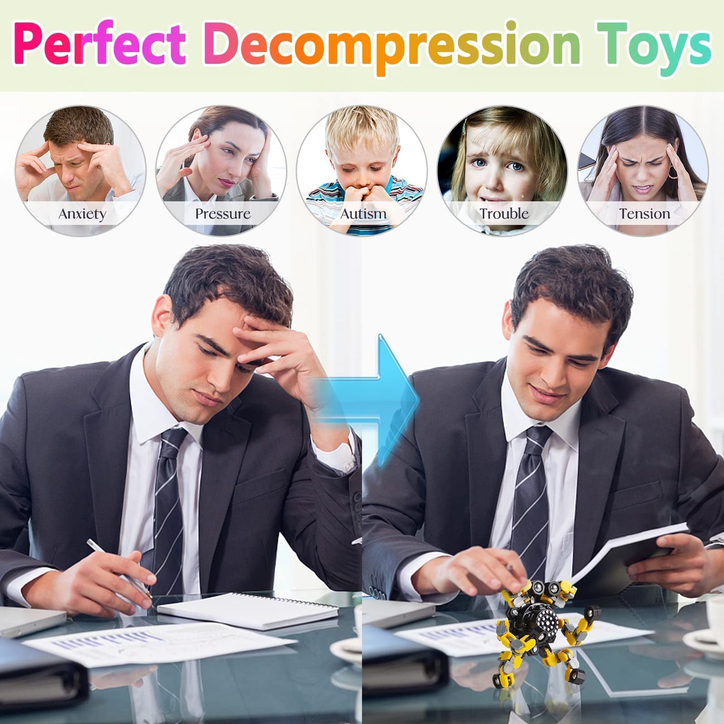 Transformable Fidget Spinners Set