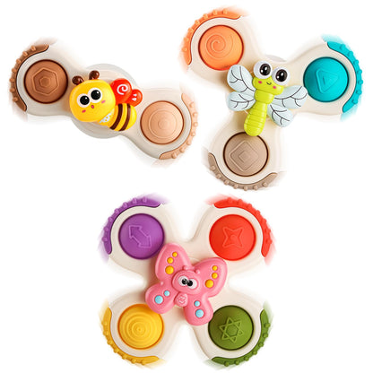 3PCS Pop Suction Cup Spinner Rotatory Toys
