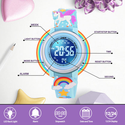 3D Cartoon Waterproof Watches for Girls