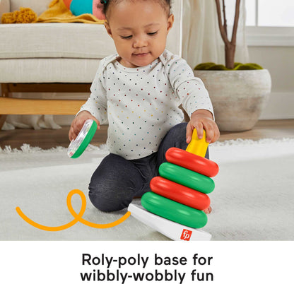 Fisher-Price Infant Toy Set, Baby’s First Blocks (10 Shapes) and Rock-a-Stack Ring Stacking Activity for Ages 6+ Months (Amazon Exclusive)