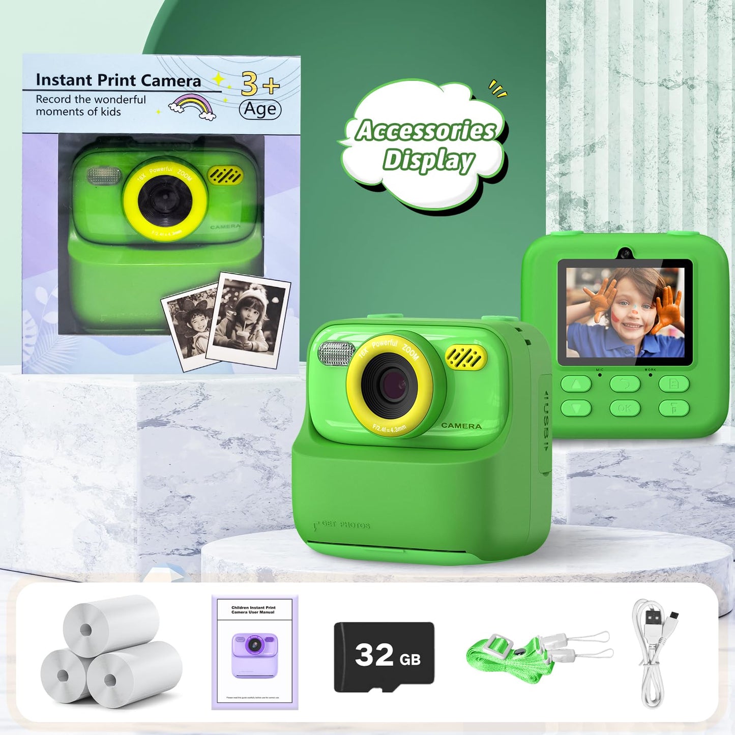 Upgrade Kids Camera Instant Print for Boys and Girls