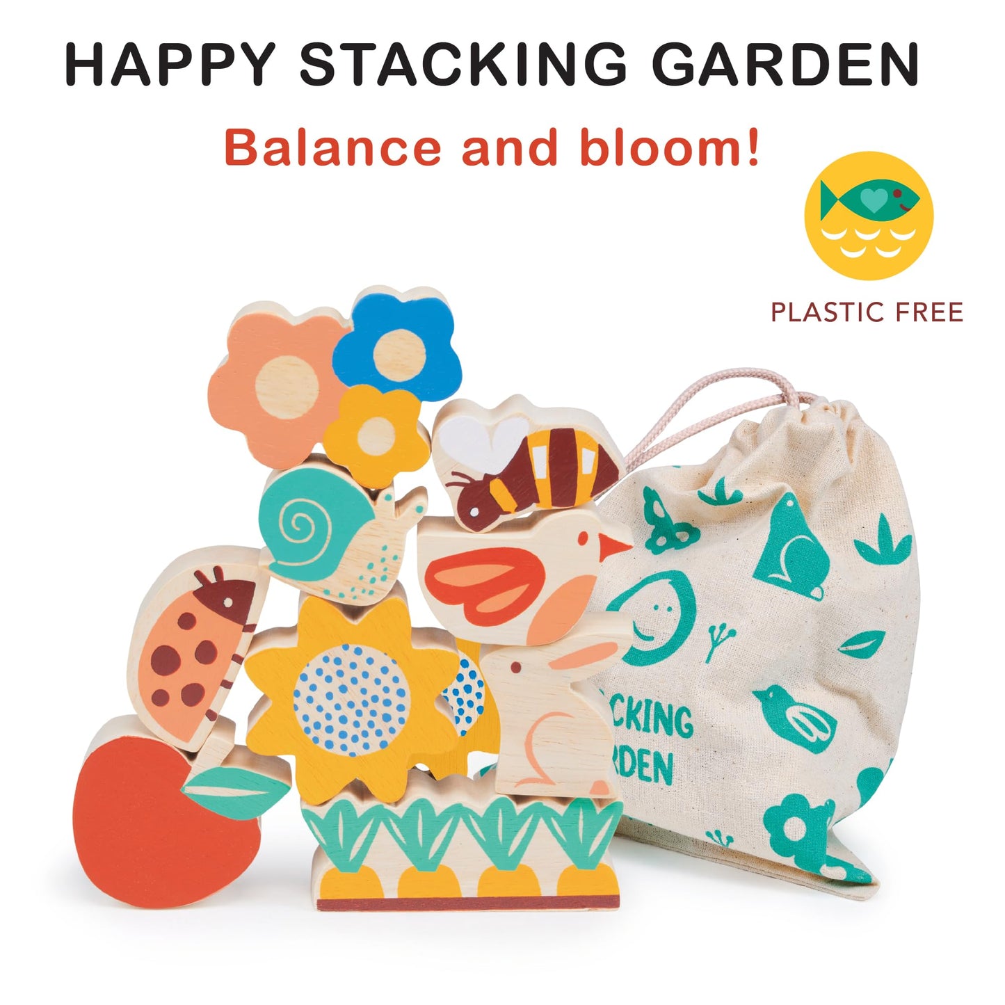 Happy Stacking Safari - 7pc Wooden Stacking Toy