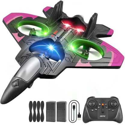4DRC V32 Foam Remote Control Airplanes RC Planes for Kids Adults 8-16, RC Airplane Fighter Jet with Light, 360° Flip Fighter Jet Toys, Stunt Roll, Airplane Toy Gifts for Kids Boys