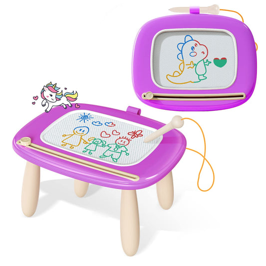 Kikidex Magnetic Drawing Board, Toddler Girl Toys for 1-2 Year Old, Doodle Board Pad Learning and Educational Toys for 1 2 3 Year Old Baby Kids Birthday Gift(Soft Pink)