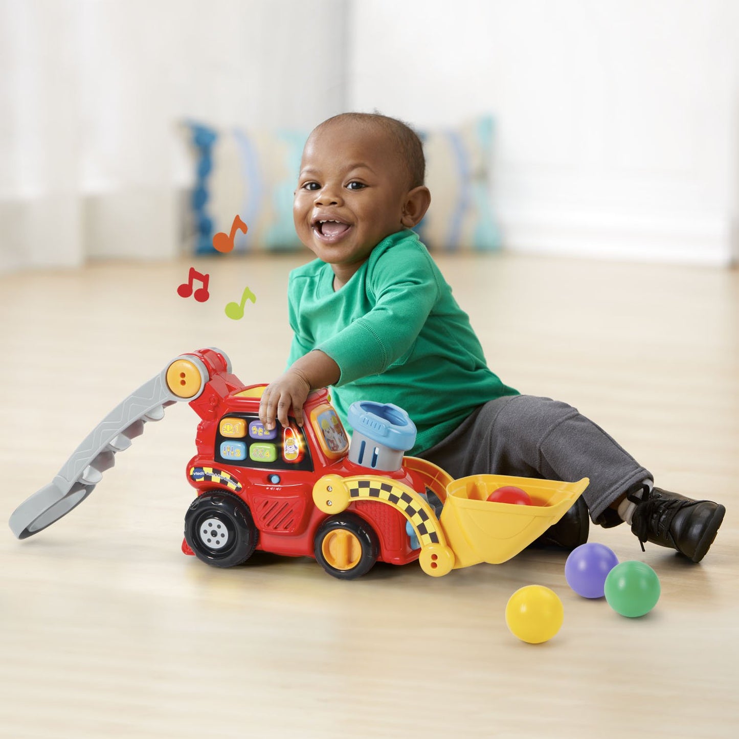 VTech Pop-a-Balls Push and Pop Bulldozer, Yellow