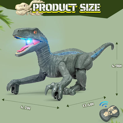 Remote Control Dinosaur, Realistic Dinosaur Toys for Kids 3-5, 2.4GHZ, Walking,Rechargeable, 3D Eyes, 3 Sound Effects, Demo Function, Jurassic Toys for Christmas, Kids 3+